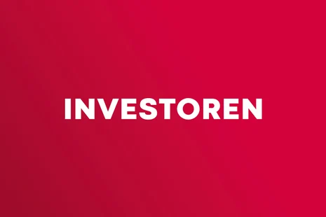 Zu sehen ist das Wort Investoren auf rotem Grund
